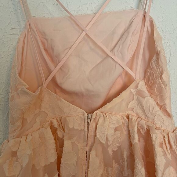 Keepsake the Label Offset Embroidered Mini Dress in Nude - Picture 8 of 12